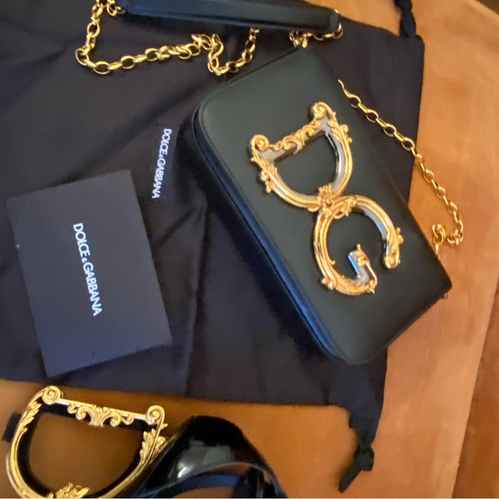 Authentic Dolce & Gabbana Baroque Calfskin Mini Bag